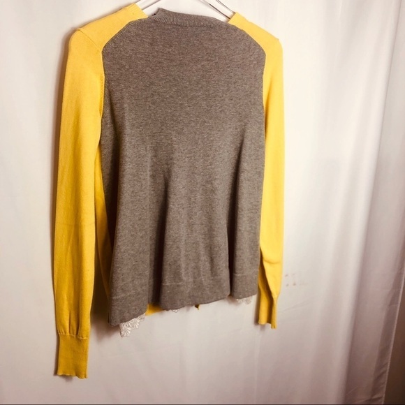 CAbi yellow/gray belle cardigan 536 - Picture 3 of 3